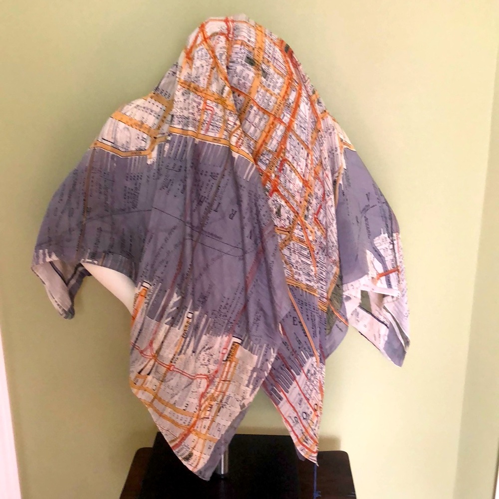 One Hundred Stars 2 Chic New York subway map large scarf 6 1/2’ x 3  1/2’. NWT.